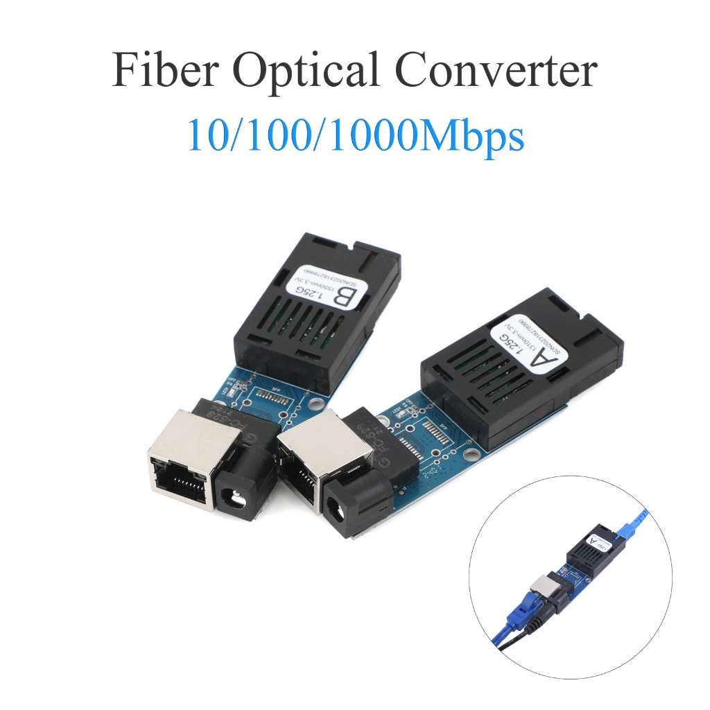1-5Pair Mini Gigabit Fiber Optical Media Converter 10/100/1000Mbps Single Mode 3Km UPC/APC SC-Port
