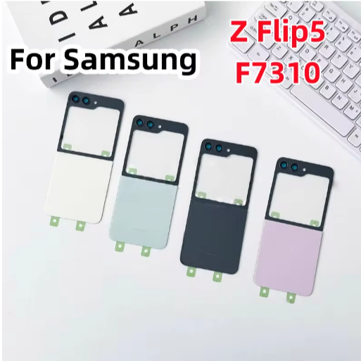 ฝาครอบด้านหลังสําหรับ Samsung Galaxy Z Flip5 F7310 F731U F731B F731N แบตเตอรี่ด้านหลังประตูกรณีปกหลั