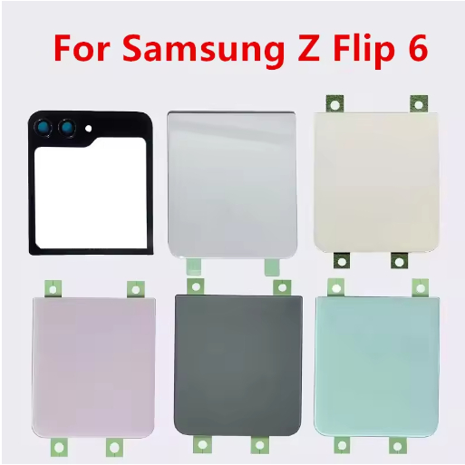 F741 Flip6 สําหรับ Samsung Galaxy Z Flip 6 SM-F741 6.7 "แบตเตอรี่แก้วปกหลังซ่อมเปลี่ยนประตูด้านหลังก