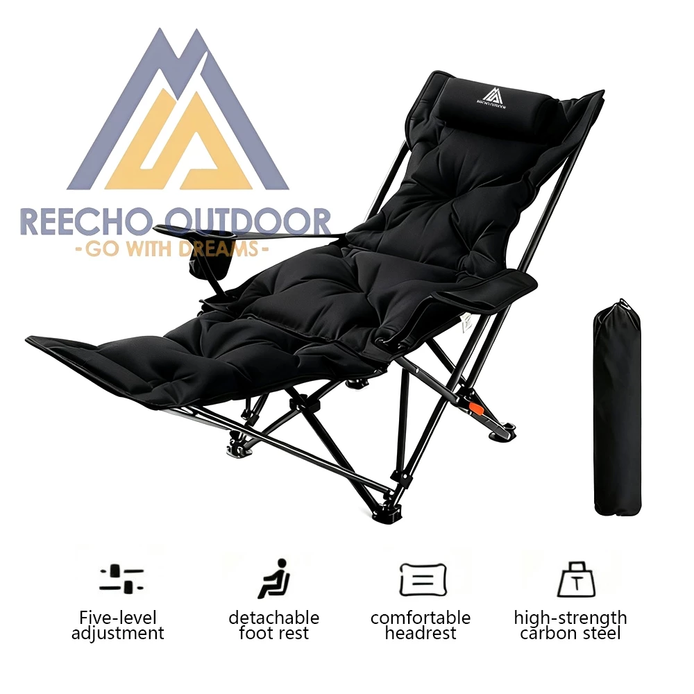 【REECHO OUTDOOR】 เก้าอี้แคมป์ปิ้ง เก้าอี้แคมป์ปิ้ง แบบพกพา เก้าอี้สนามพับได้ รองรับน้ําหนักได้ถึง 150 กก.