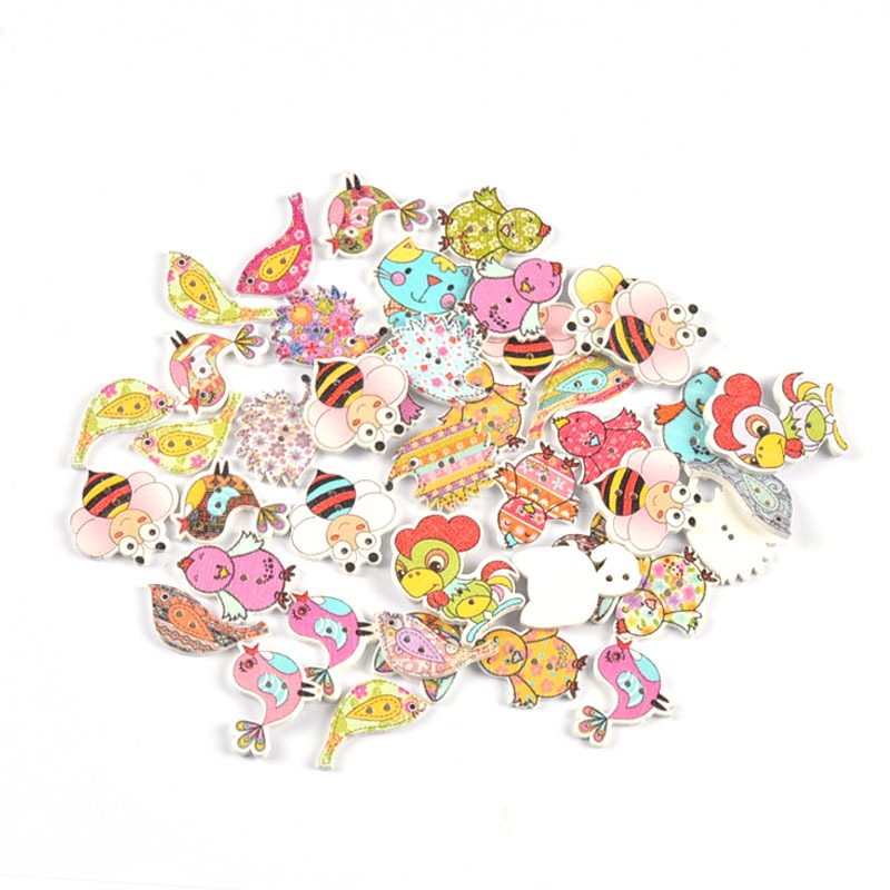 25 ชิ้น 25-35 มิลลิเมตรการ์ตูนสัตว์ผสมภาพวาดปุ่มไม้สําหรับงานฝีมือ Scrapbooking เย็บเสื้อผ้าปุ่ม DIY เด็กเครื่องแต่งกายอุปกรณ์ MT1713