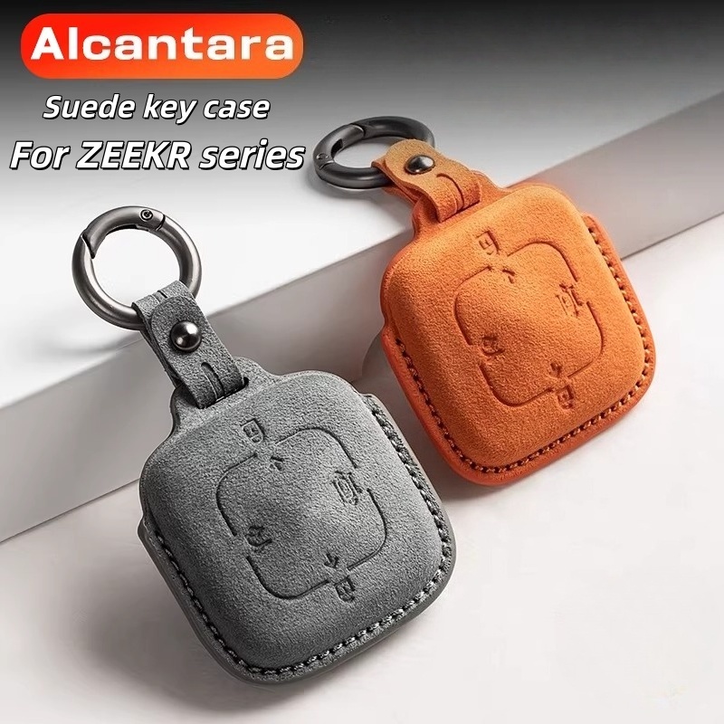 Alcantara ชุดกุญแจหนังนิ่ม Keybag รถ Remote Key ป้องกันสําหรับ ZEEKR 7X/009/001 ZEEKR X/007/007GT/MIX อุปกรณ์ตกแต่ง