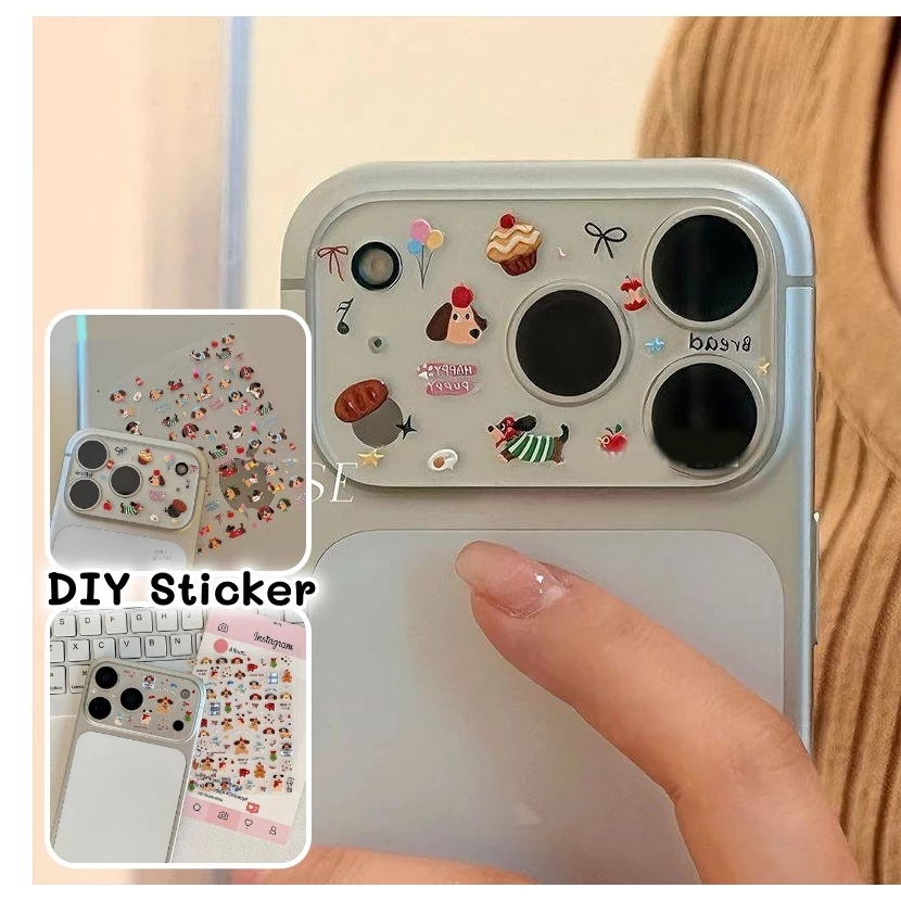 DIY น่ารักลูกสุนัข Kitty สติกเกอร์เคสโทรศัพท์ตกแต่ง ins สติกเกอร์เหมาะสําหรับ 17PROMAX 17PRO