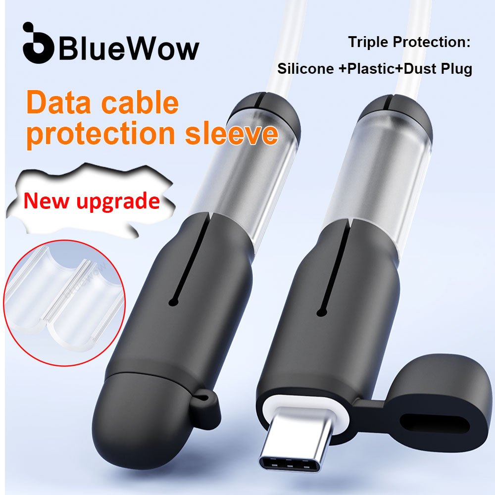 อัพเกรดใหม่BlueWow Charger Protector ซิลิโคนป้องกันสายเคเบิล IP-18/20w/40w Type C/USB ฝาครอบสายไฟ