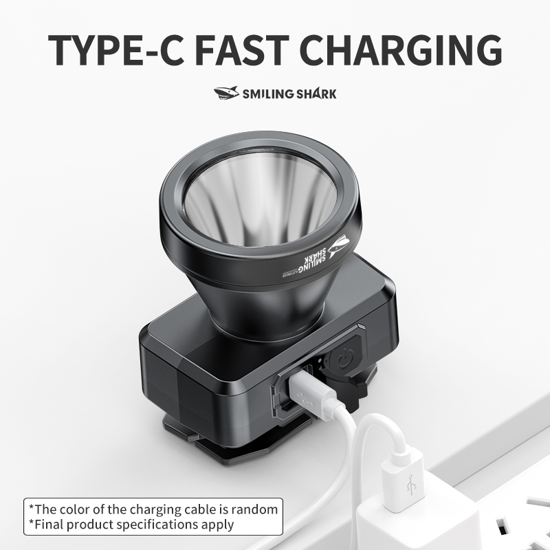 SmilingShark TD0287 ไฟคาดหัว ไฟฉายคาดหัว LED ซุปเปอร์ไบรท์ สปอตไลท์ & ยิงยาว ไฟหน้าทำงาน ปรับได้ 90° 3โหมด Type-C ชาร์จใหม่ได้ พร้อมไฟแสดงสถานะแบตเตอรี่ กันน้ำสำหรับเดินป่าตั้งแคมป์ — صورة 7