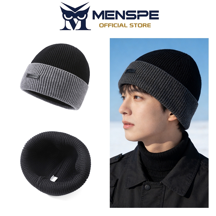 MENSPE หมวกถักฤดูหนาว Unisex ฤดูใบไม้ร่วงและฤดูหนาวเส้นรอบวงศีรษะขนาดใหญ่ขี่จักรยานถักหมวกสำหรับพายุฤดูหนาว