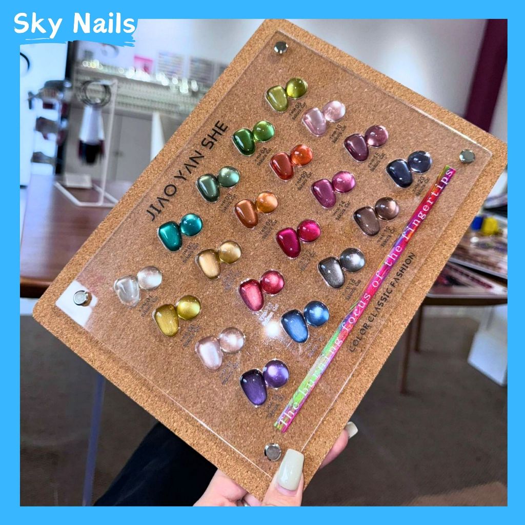 JYS 20สี สีเจลแคทอายเนื้อซาติน/สีเจลแคทอาย สีลูกแก้ว ฟรีชาร์ทสี Cat eye 20สี (แถม ชาร์ทสี ทามาให้แล้