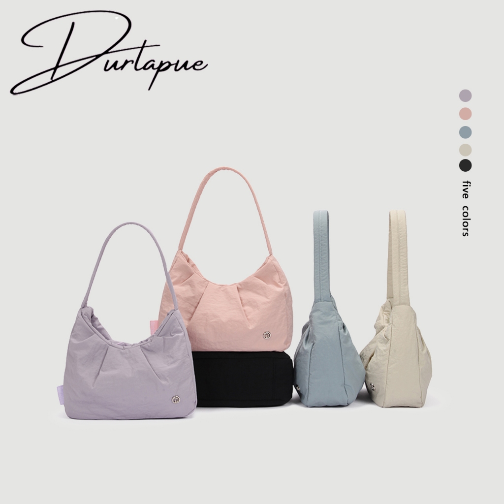 Durlapue-กระเป๋าใต้วงแขนสีทึบจีบอ่อนโยน, กระเป๋าสะพายไหล่ทุกการแข่งขันลําลอง, กระเป๋าผู้หญิง