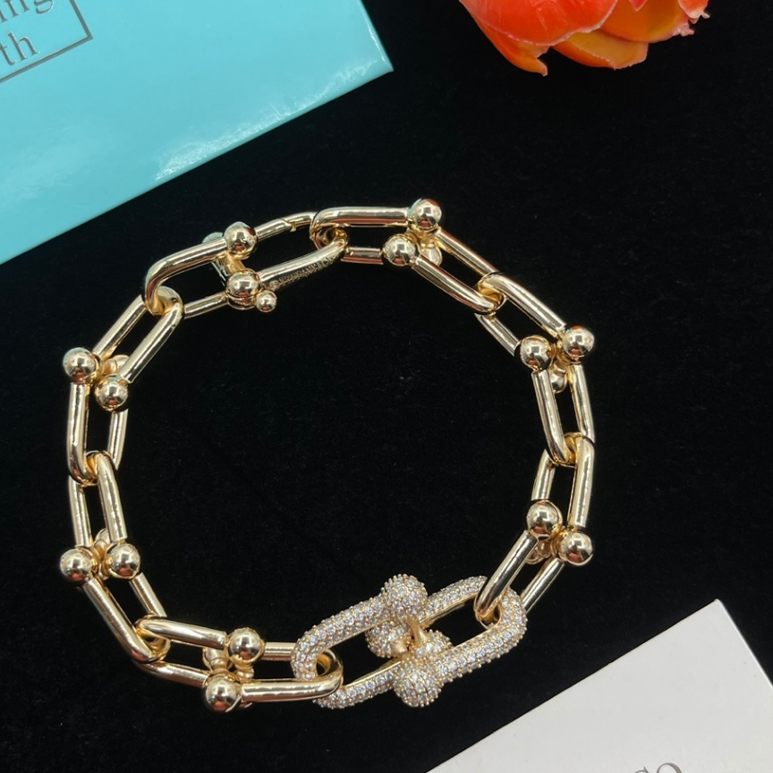 สร้อยข้อมือ U-Shaped เพชรสังเคราะห์ โลหะผสม แฟชั่นหรูหรา