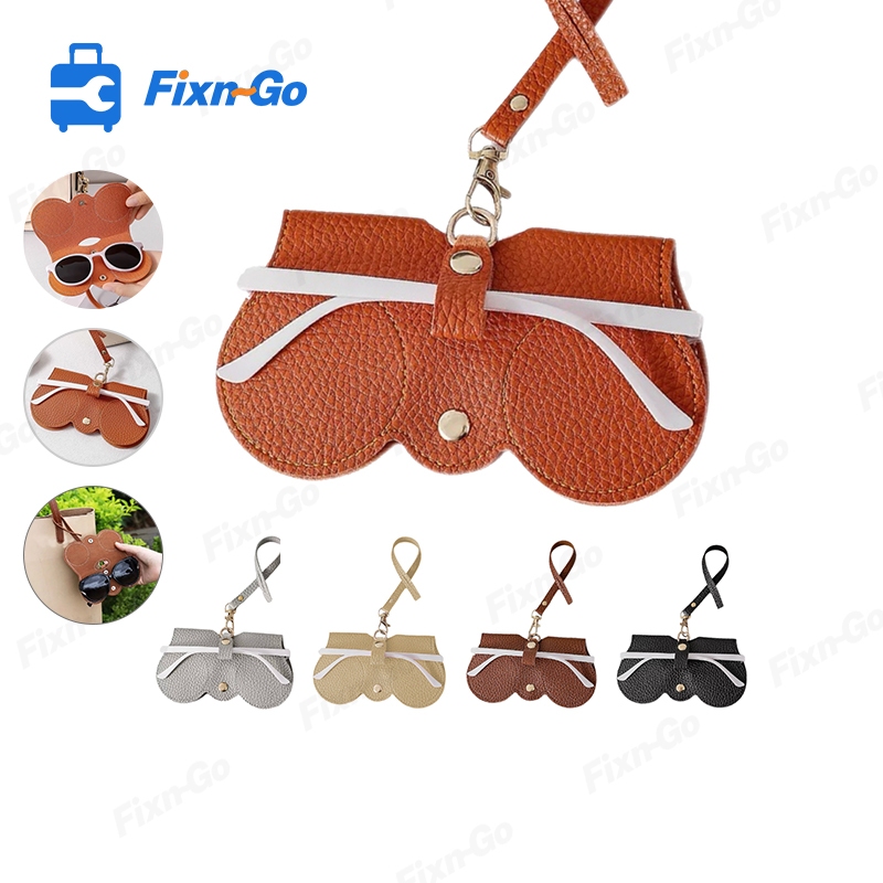 กระเป๋าเก็บแว่นตาแบบพกพา กล่องเก็บแว่นตาสำหรับเดินทาง กล่องใส่แว่นตาหนัง PU