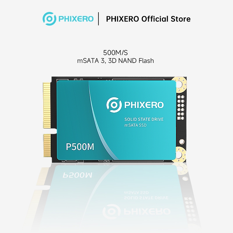 PHIXERO P500M mSATA NGFF SSD ไดรฟ์ Solid State ภายใน 128GB 256GB 512G HDD SSD สําหรับแล็ปท็อปเดสก์ท็