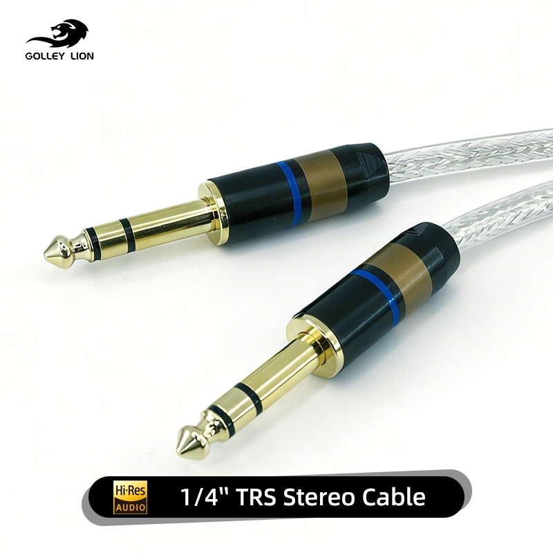 GOLLEY LION 1/4 นิ้ว TRS Cable, Quarter นิ้ว 1/4 TRS Balanced Stereo Audio Cable Male to Male Pro In