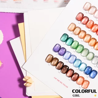 【HOT! พร้อมส่ง】COLORFUL GIRL แคทอายซาติน 24 เฉด สีเจลลูกแก้ววาวสวย จ่ายครั้งเดียวคุ้ม แถมชาร์ทสีฟรี