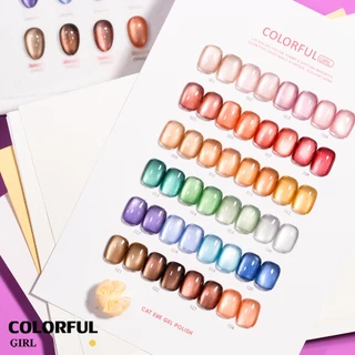 【HOT! พร้อมส่ง】COLORFUL GIRL แคทอายซาติน 24 เฉด สีเจลลูกแก้ววาวสวย จ่ายครั้งเดียวคุ้ม แถมชาร์ทสีฟรี