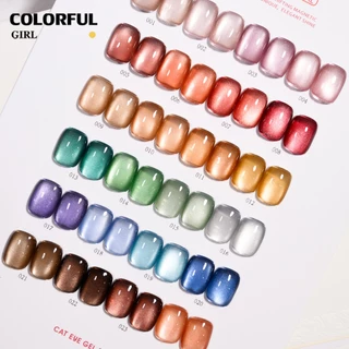 【HOT! พร้อมส่ง】COLORFUL GIRL แคทอายซาติน 24 เฉด สีเจลลูกแก้ววาวสวย จ่ายครั้งเดียวคุ้ม แถมชาร์ทสีฟรี