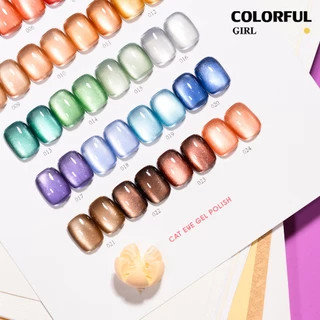 【HOT! พร้อมส่ง】COLORFUL GIRL แคทอายซาติน 24 เฉด สีเจลลูกแก้ววาวสวย จ่ายครั้งเดียวคุ้ม แถมชาร์ทสีฟรี