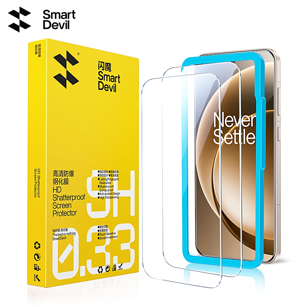 SmartDevil HD กระจกนิรภัยป้องกันการระเบิดสําหรับ OnePlus 15/15T ระเบิด Drop-Proof Strong Anti-Fingerprint Smooth Touch Blue Light Protection Anti-Peeping
