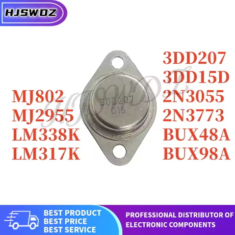 5PCS ใหม่ 3DD15D BUX98A 3DD207 BUX48A 2N3773 LM317K MJ2955 LM338K 2N3055 MJ802 แพคเกจ TO-3 ทรานซิสเต