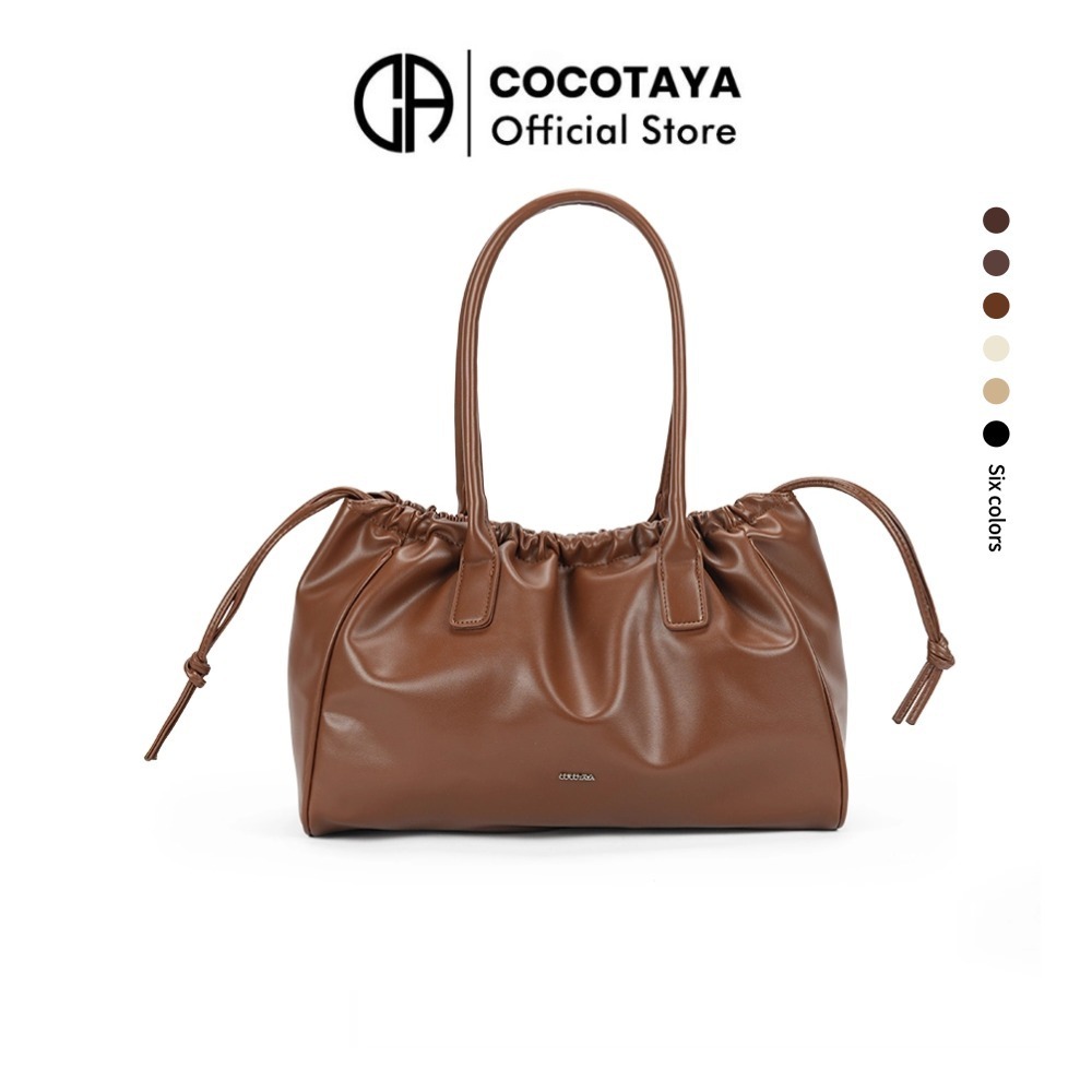 COCOTAYA - Felix Bag กระเป๋าถือPU สุภาพสตรียกทรง ความจุมากกระเป๋าถือแบบโท้ต