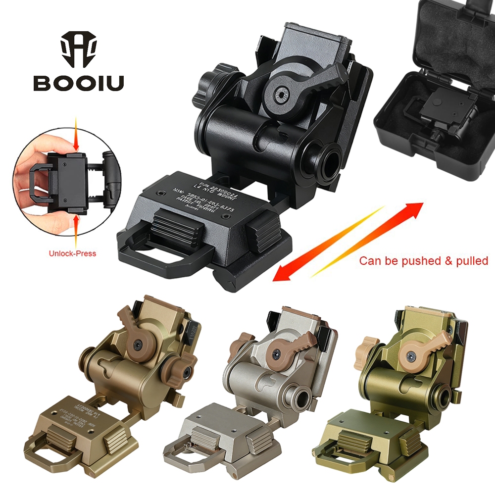 BOOIU L4G24 NVG หมวกกันน็อคยุทธวิธีโลหะ/ไนลอนผู้ถือ Night Vision Goggles Mount สําหรับ PVS15/18 GPNV