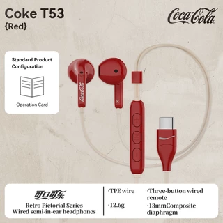 Coca-Cola T53 หูฟังแบบมีสายกลางแจ้งคุณภาพเสียงไฮไฟกันน้ําและกันเหงื่อ