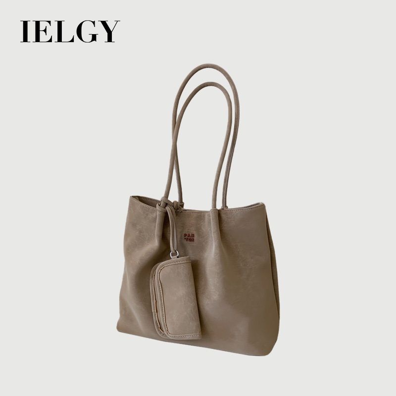 IELGY ความจุขนาดใหญ่ Commuter Bag Retro Shoulder Tote Bag