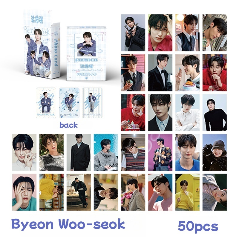 50-55pcs ละครเกาหลี Actor นักร้อง JAY PARK เพลง Kang เลเซอร์โฮโลแกรม Photocards Byeon Woo-seok SOLO 