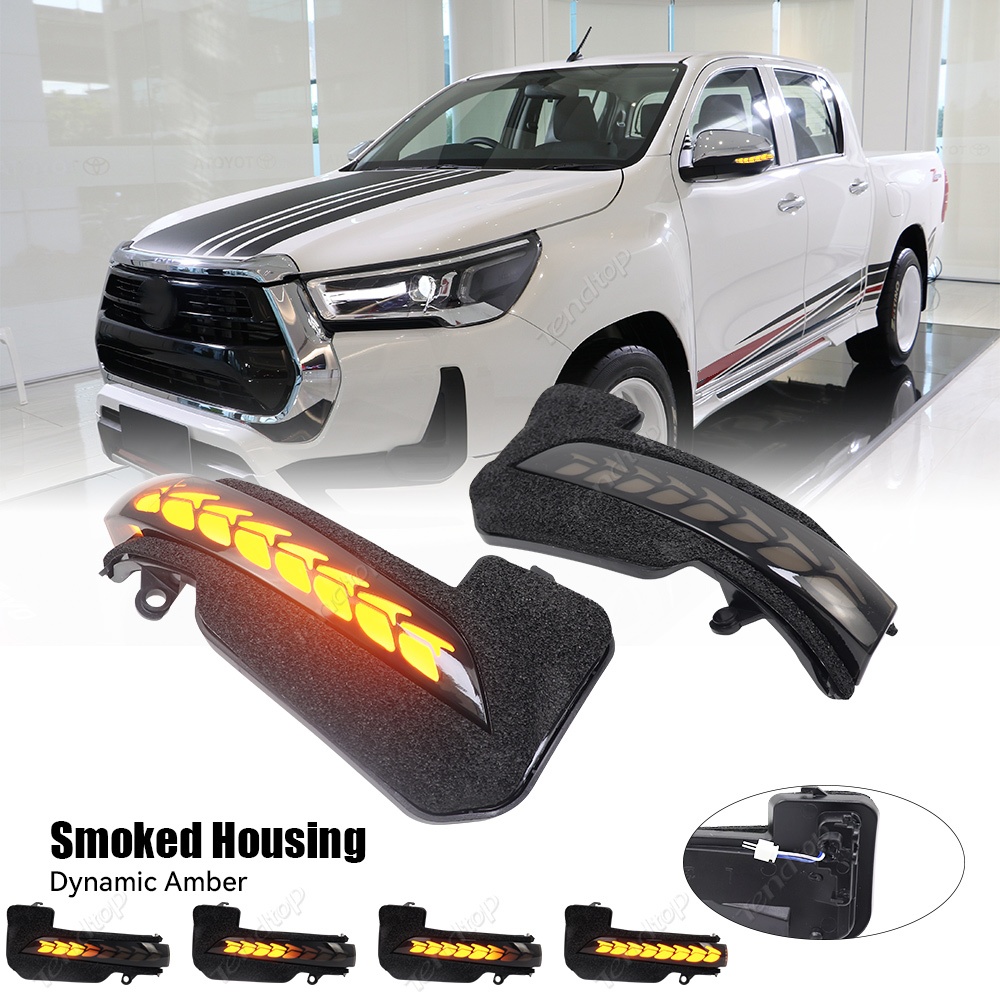 2ชิ้น ไฟเลี้ยวไดนามิก LED สีเหลือง สําหรับ Toyota Fortuner Hilux Innova 2016+