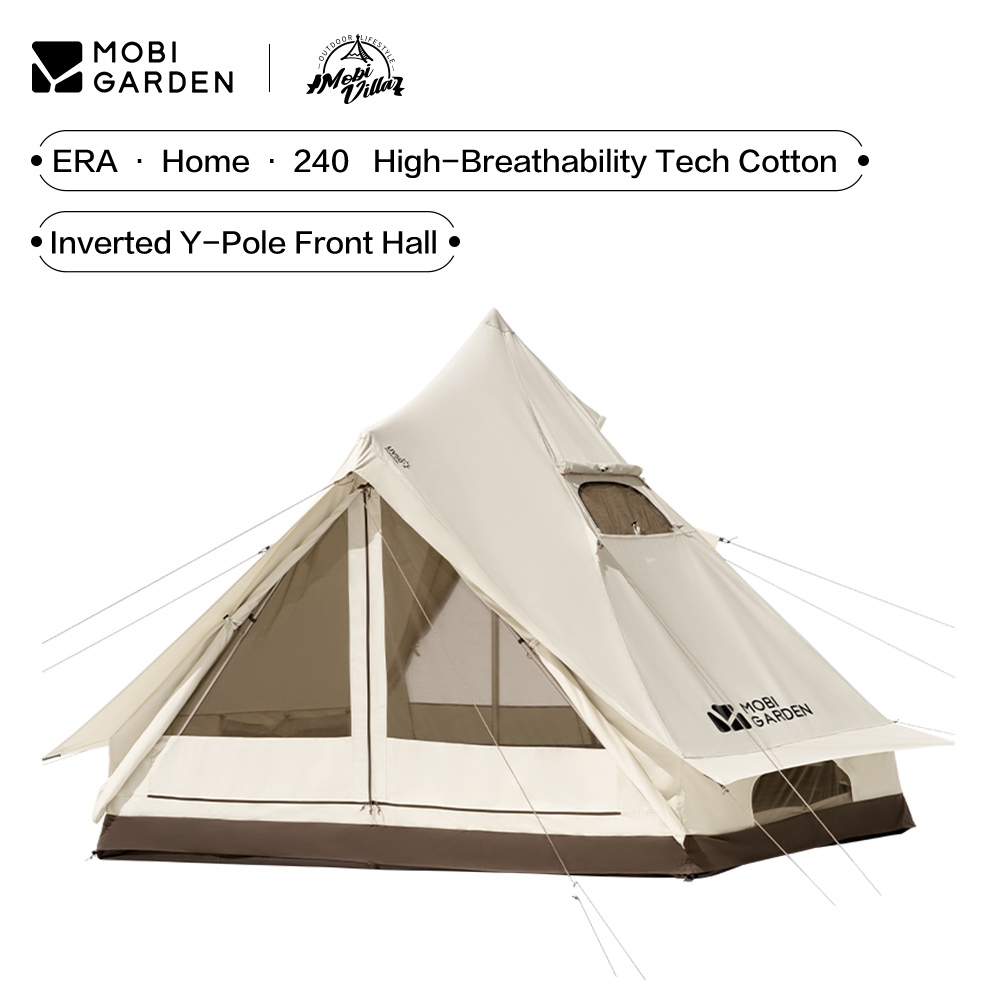 MOBI GARDEN เต็นท์ผ้าฝ้ายขนาดใหญ่ Rain And Wind Resistance 2-3 คนหนา Epoch 240 (ทําจากผ้าฝ้ายเชิงนิเวศน์)