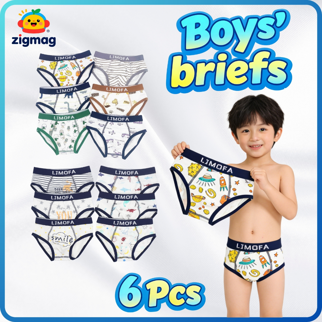 กางเกงในเด็กชาย 6 ชิ้น จากผ้าฝ้าย ระบายอากาศดี สำหรับเด็กวัย 5-12 ปี