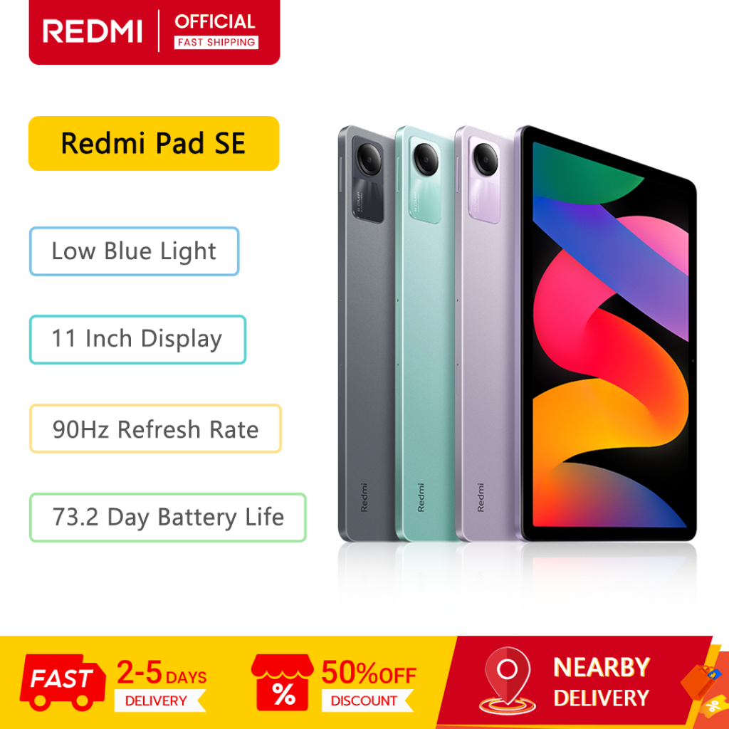 Redmi Pad SE 11 นิ้ว, หน้าจอ HD แปรงสูง 90Hz, 6+128GB, แสงสีฟ้าต่ํา, คอมพิวเตอร์แท็บเล็ต