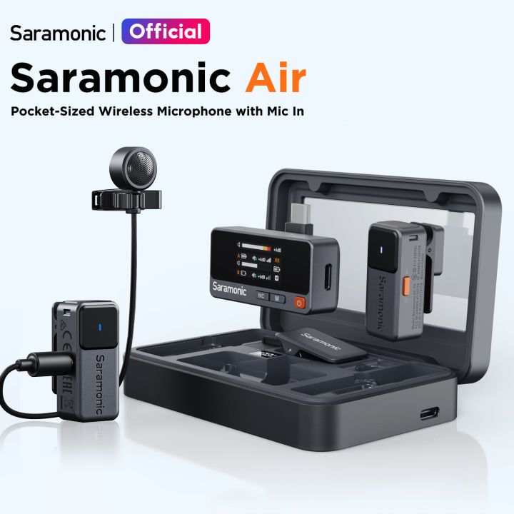 Saramonic Air ไมโครโฟนไร้สาย ไมค์ไร้สาย ตัดเสียงรบกวน สำหรับ vlog iPhone Android USB-C