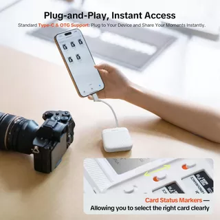 PGYTECH CreateMate เคสเครื่องอ่านการ์ดขนาดเล็กความเร็วสูง