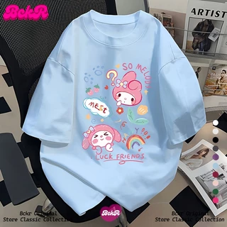 【จัดส่งตลอด 24 ชั่วโมง】🔥BCKR น่ารัก ลายกระต่าย คอกลม เสื้อ🐰เฉพาะกลุ่ม oversize เสื้อผญ เสื่อยืดYG189
