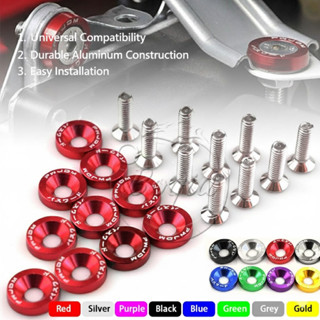 10 แพ็ค M6 JDM เครื่องซักผ้าอลูมิเนียมและชุดสกรูบังโคลนสําหร…