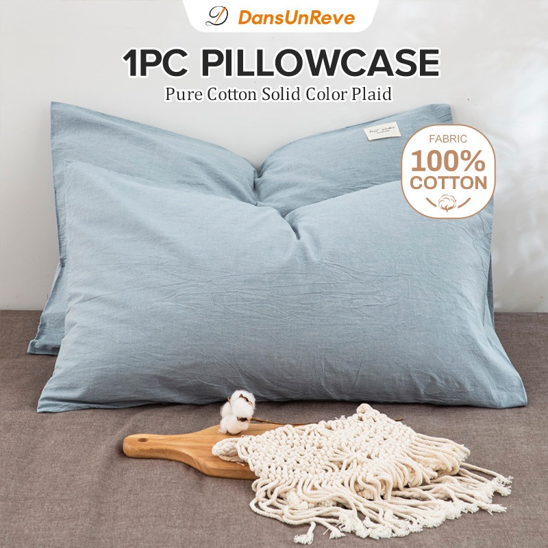 สีพื้น ปลอกหมอน ผ้าฝ้ายแท้ 30*50/40*60 ซม. 100% cotton pillowcase