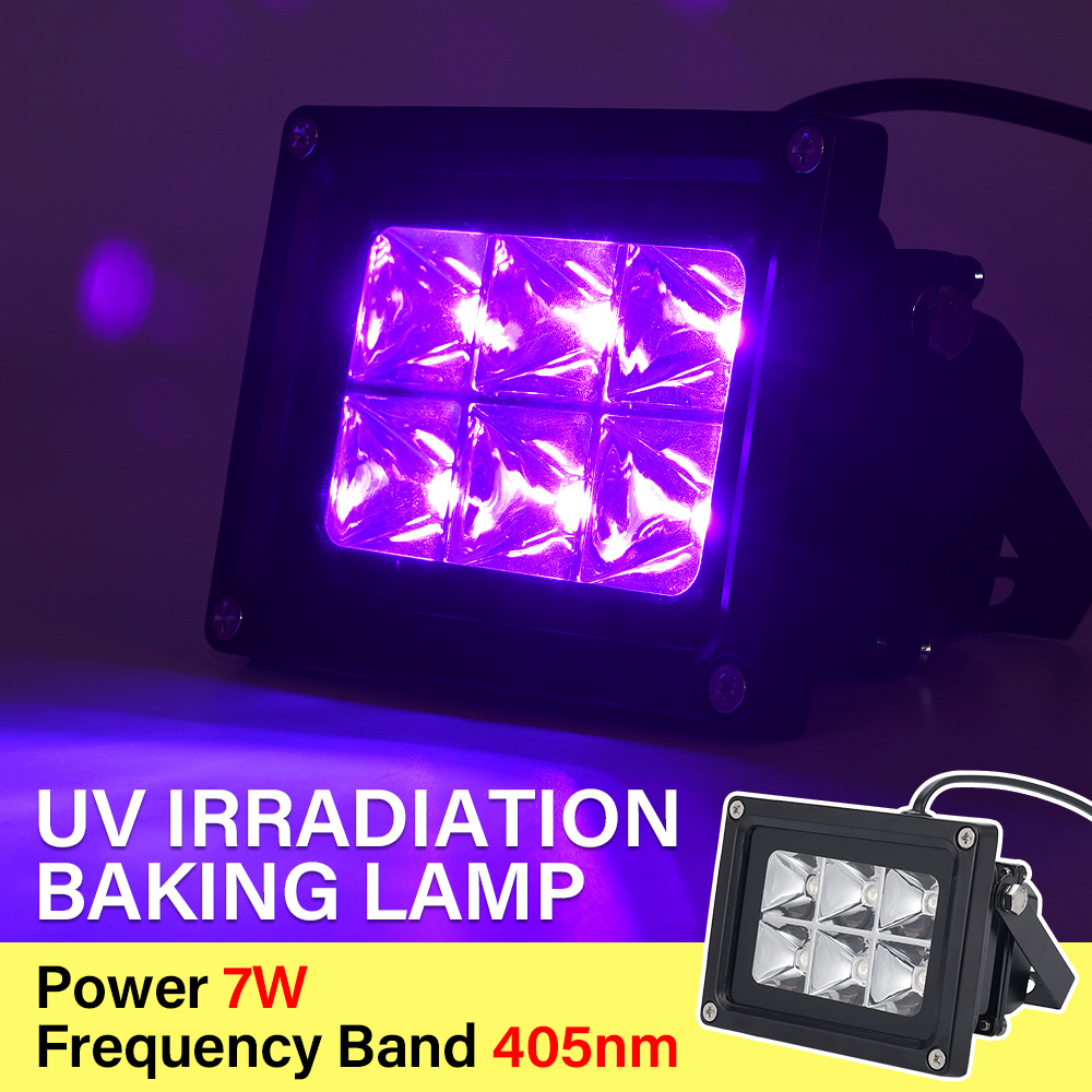 LED UV Curing 405nm 365nm โคมไฟอัลตราไวโอเลต 7W สําหรับ SLA DLP 3D เครื่องพิมพ์เรซิ่น PCB ซ่อมสีเขีย