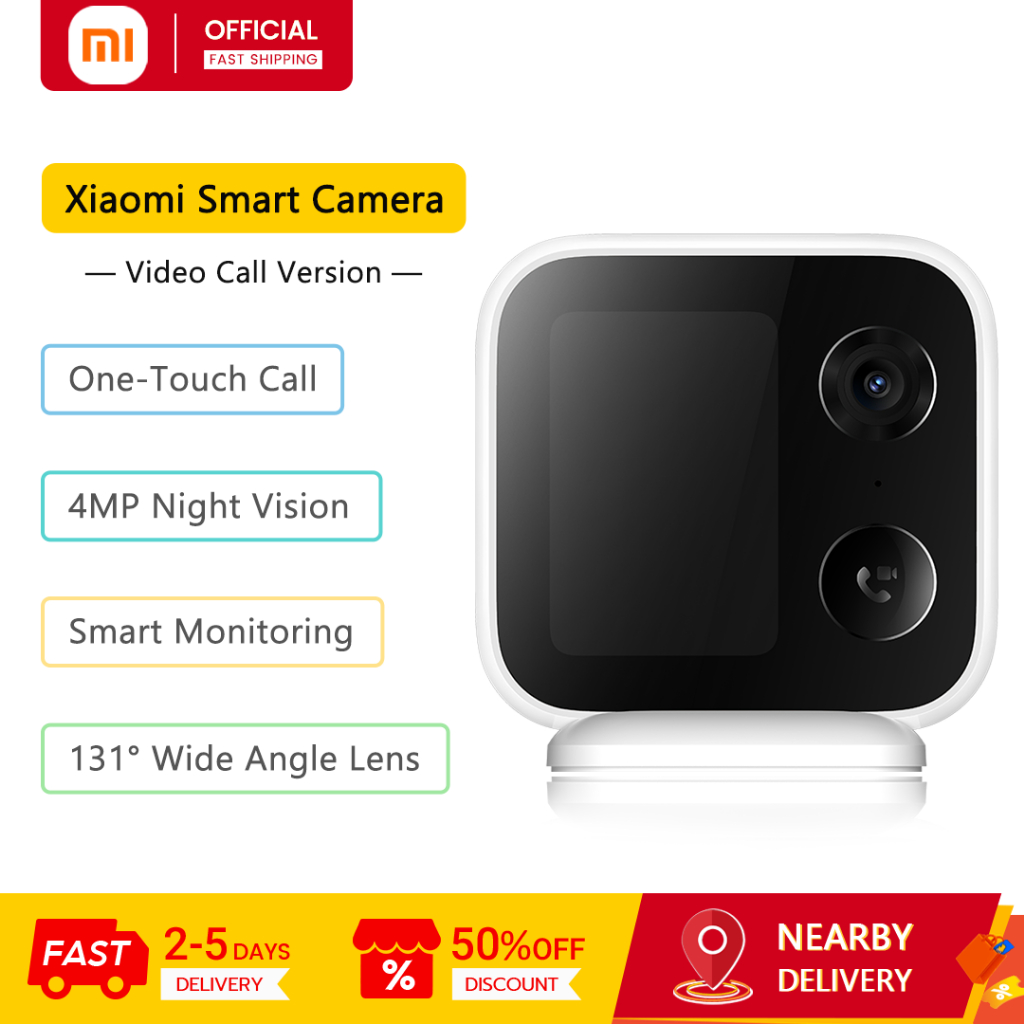 กล้องบ้านอัจฉริยะ Xiaomi, 4MP 2.5K HD Video Call Edition 131° สายมุมกว้าง 1.5 ม. การมองเห็นได้ในเวลากลางคืนที่ชัดเจน