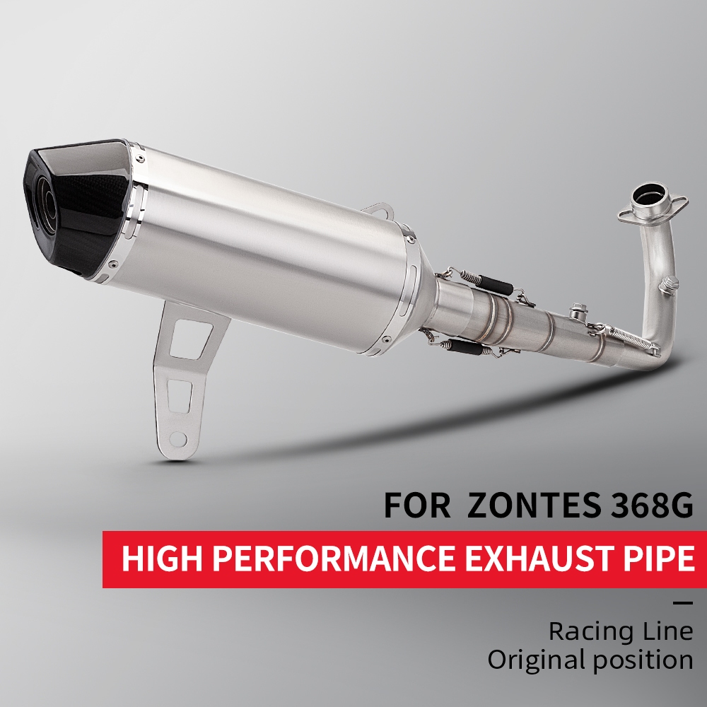 ZONTES 368G/E ระบบไอเสียรถจักรยานยนต์สแตนเลสการปรับเปลี่ยนส่วนเต็มพร้อมท่อไอเสียสําหรับ ZONTES 368G/