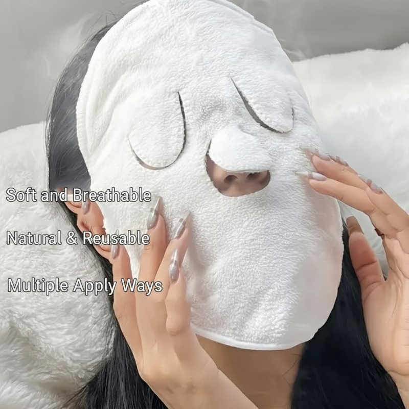หน้ากากผ้าขนหนูเช็ดหน้าแบบบีบอัดร้อนแบบใช้ซ้ําได้สําหรับร้านเสริมสวยและใช้ในบ้าน – ของขวัญสปาในวันหยุด