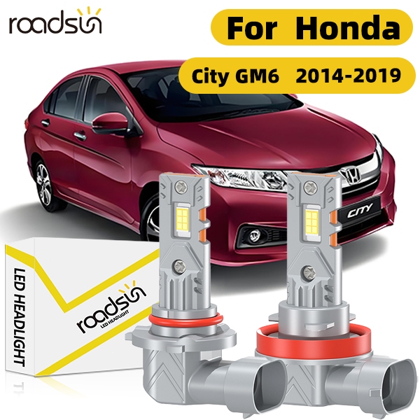 Fit สําหรับ Honda City GM6 2014-2019 ไฟหน้ารถหลอดไฟ 100W 6000K 800% ความสว่าง High Beam Low Beam 20000LM Plug-N- Play Canbus ไม่มีข้อผิดพลาด