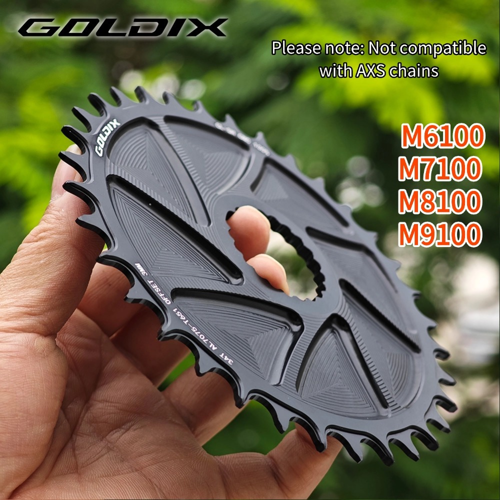GOLDIX Chainring AERO ติดตั้งโดยตรง สำหรับ SHIMANO M8100/M9100/M7100/M6100 ใช้เทคโนโลยี CNC Cutting Technology