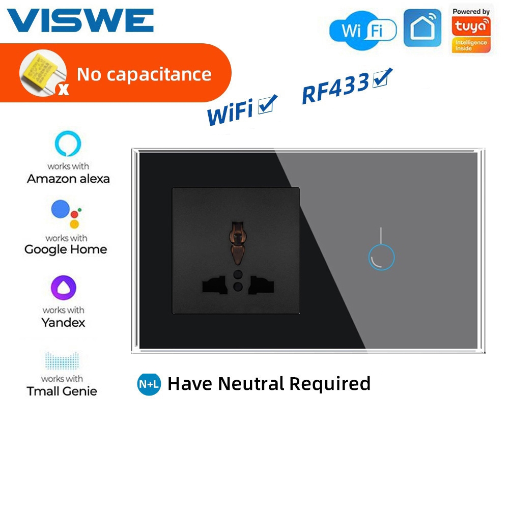 VISWE สมาร์ทสวิตช์ WiFi ควบคุมแอป Tuya Smart Life ซีรีย์ 147A6