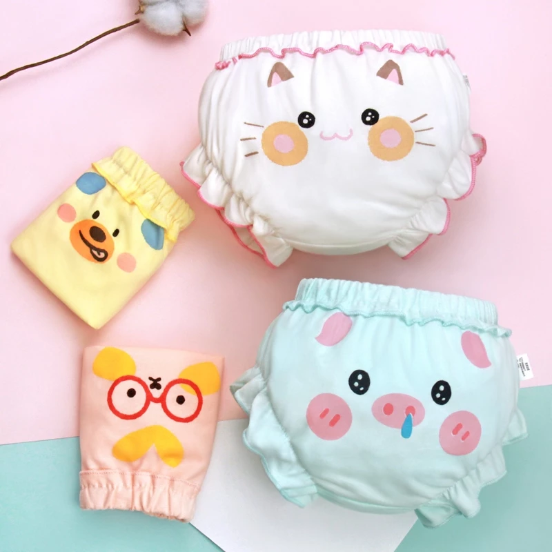 Adabaobao® ᵗʰ ชุดชั ้ นในเด ็ ก four seasons ผ ้ าฝ ้ ายแท ้ สาวน ่ ารักกางเกงขนมปังเด ็ กลายสก ๊ อตสีฟ ้ าสาวรักกางเกงขาสั ้ นเด ็ กสามเหลี ่ ยมก ้ น 0-4 Y