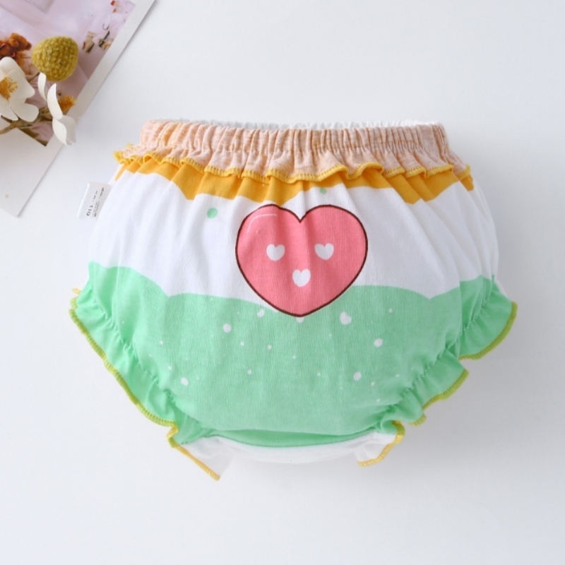 Lucky Big Cat ชุดชั้นในเด็กลาย Dot พิมพ์กางเกงบ็อกเซอร์ Bow Tie สวมใส่กางเกงผ้าฝ้ายสาวบริสุทธิ์ (รัก)