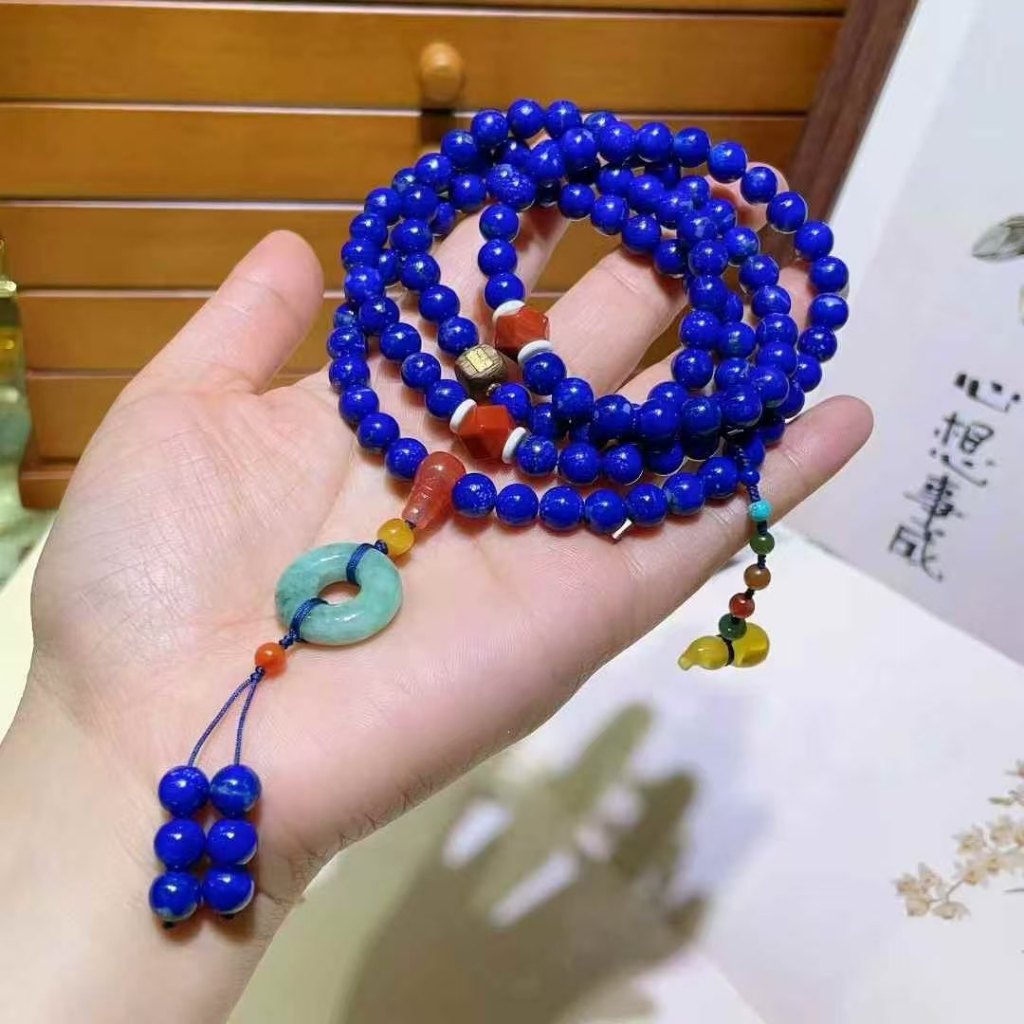 ลูกปัดสร้อยข้อมือ Lapis Lazuli 108 ธรรมชาติ