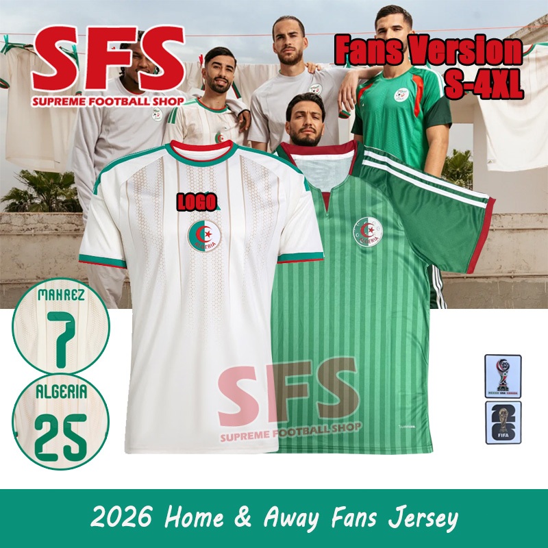 SFS 2026 Algeria Jersey ทีมชาติฟุตบอลชายเสื้อฟุตบอลกีฬาแฟนๆรุ่น S-4XL