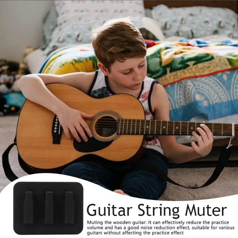 กีตาร์ String Muffler ซิลิโคน Silencer Pad เครื่องดนตรีสําหรับกีตาร์ลดเสียงรบกวนเครื่องมือฝึกสําหรับ