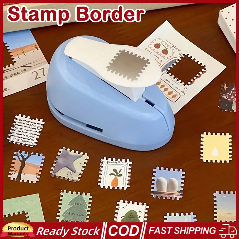 2 ชิ้นใหม่แสตมป์ชายแดน DIY Punch แสตมป์รูปร่าง Craft Punch ลายนูนเครื่องรอบ Hole Punch Toothed Puncher Embosser สําหรับวางแผน