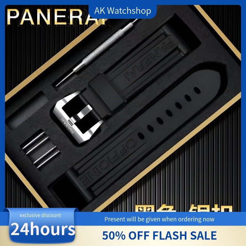 สายยางเรซินสำหรับนาฬิกา Panerai - กันน้ำได้สมบูรณ์ 22/24/26mm เหมาะกับ PAM111, PAM441